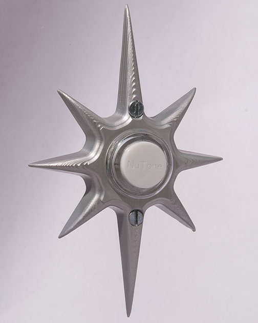 star doorbell cover with a clear anodized finish that puts a new style on an old design.